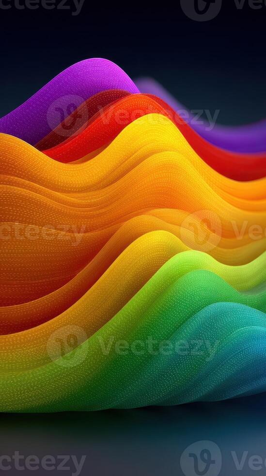 Colorful flowing waves create a vibrant visual display in a digital artwork showcasing hue transitions photo