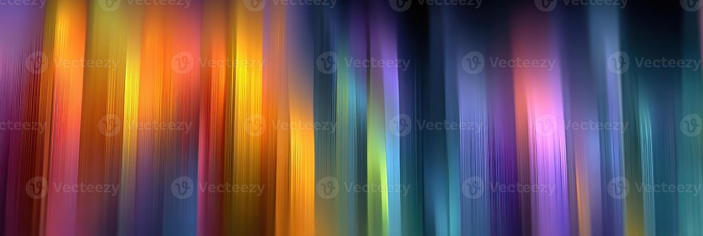 Colorful abstract display with vibrant hues creating a rhythmic flow in a dark space during evening hours photo