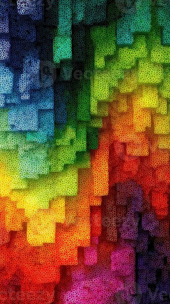 Colorful abstract design featuring vibrant gradients and geometric shapes in a varied palette of hues created digitally photo