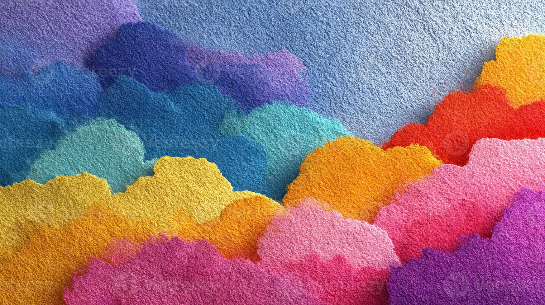 Colorful abstract landscape with vibrant clouds and soft textures during daylight photo