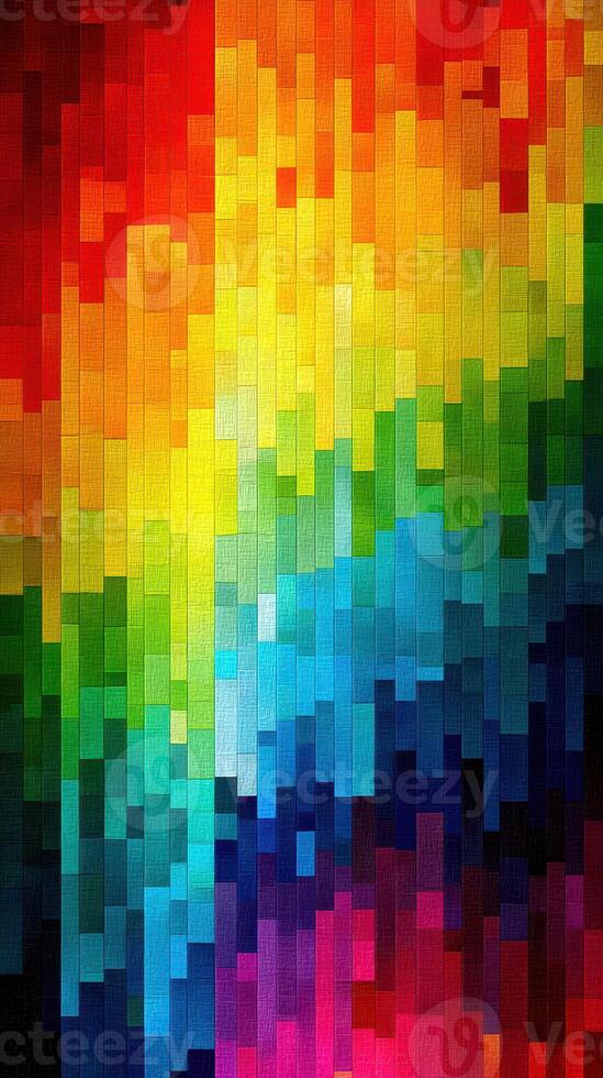 Colorful mosaic pattern showcasing gradient hues in warm and cool tones in a vibrant design photo