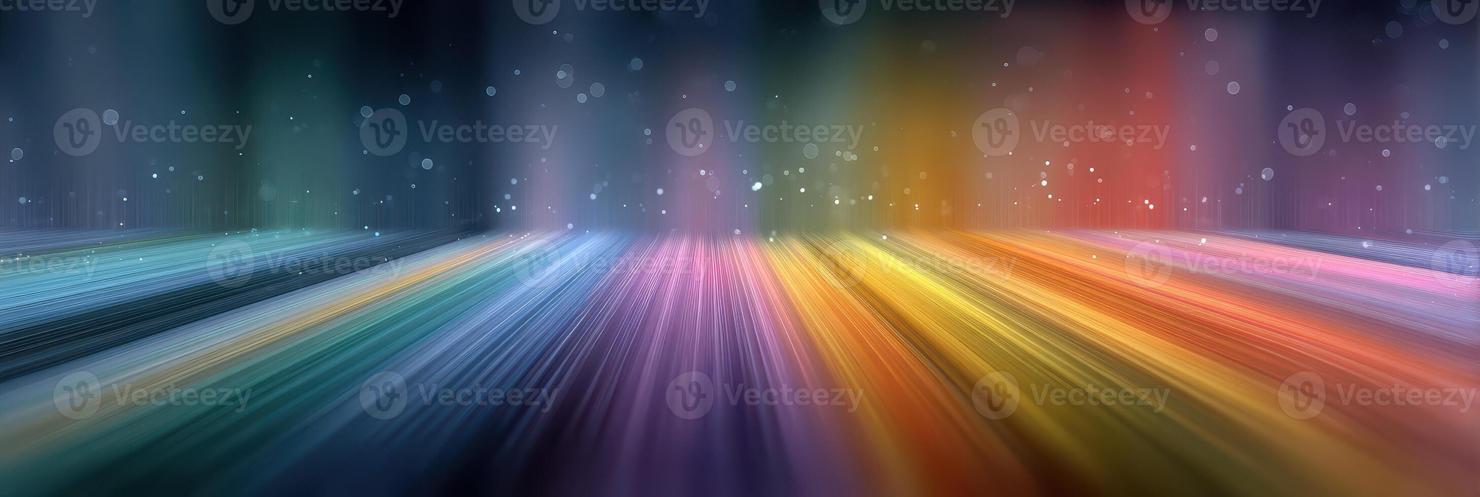 Bright colors shine in a vibrant light display filling a dark room during an evening event photo