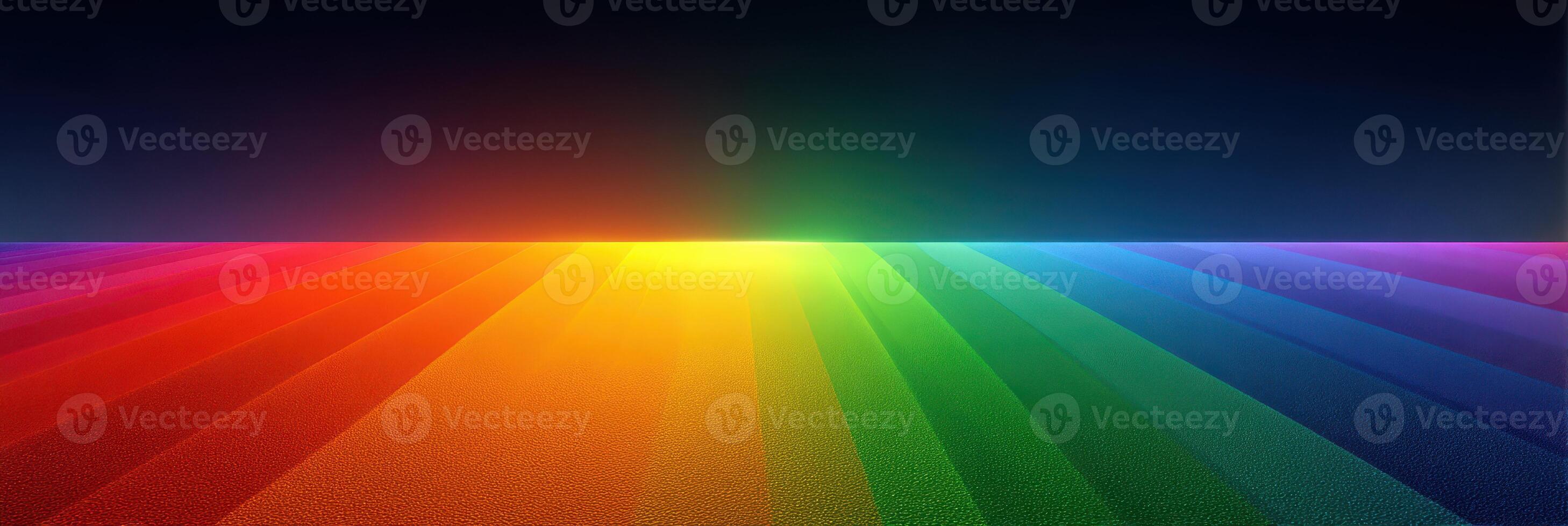 Vibrant rainbow colors blending beautifully in a gradient across the horizon at sunset photo