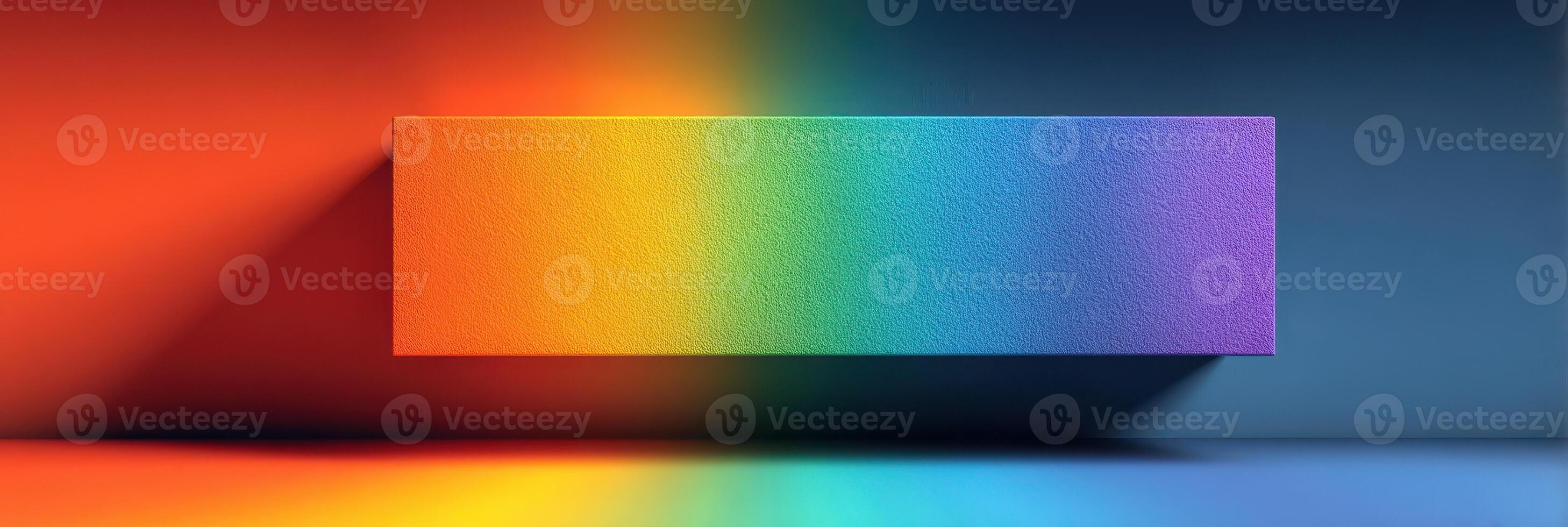 Vibrant display of gradient colors with soft shadows in a minimalist space photo