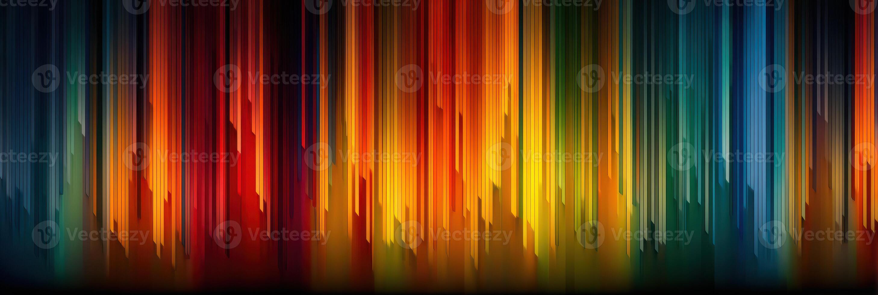 Bright abstract lines creating a vibrant background with a mix of colors in shades of red, orange, yellow, green, and blue photo