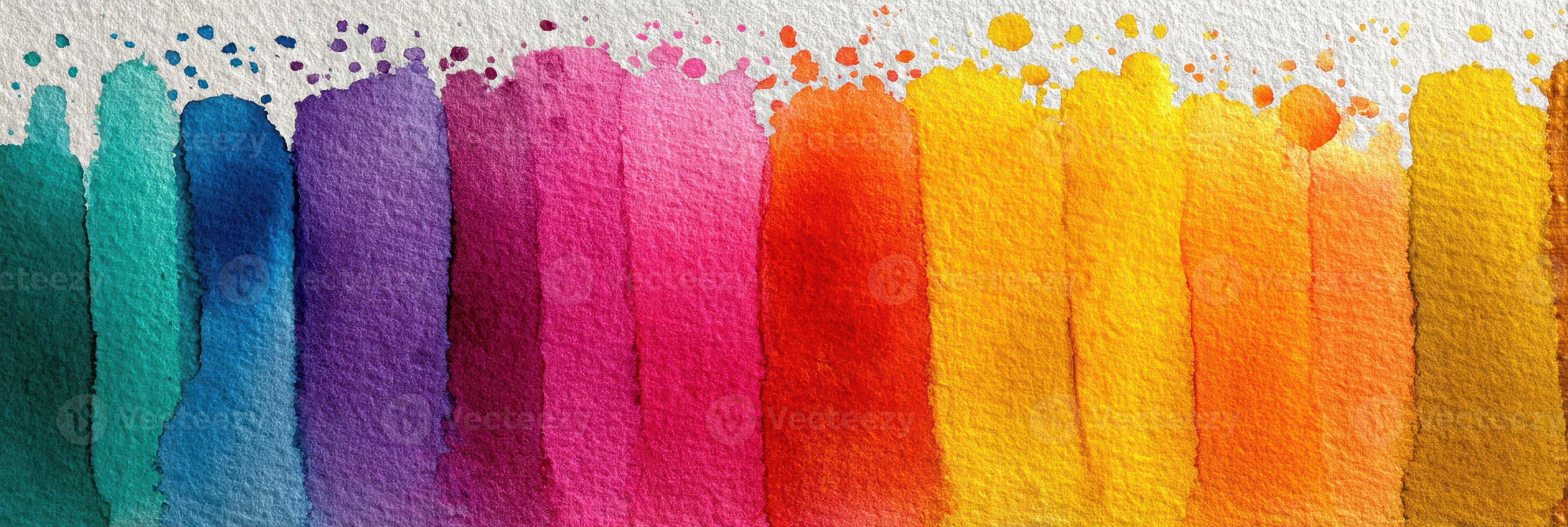 Vibrant watercolor stripes create a colorful abstract design perfect for creative projects and art inspiration photo