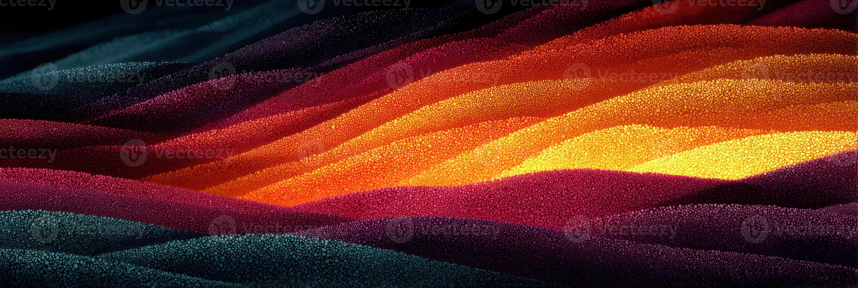 Vibrant abstract landscape resembling flowing waves at dusk with rich colors and smooth gradients photo