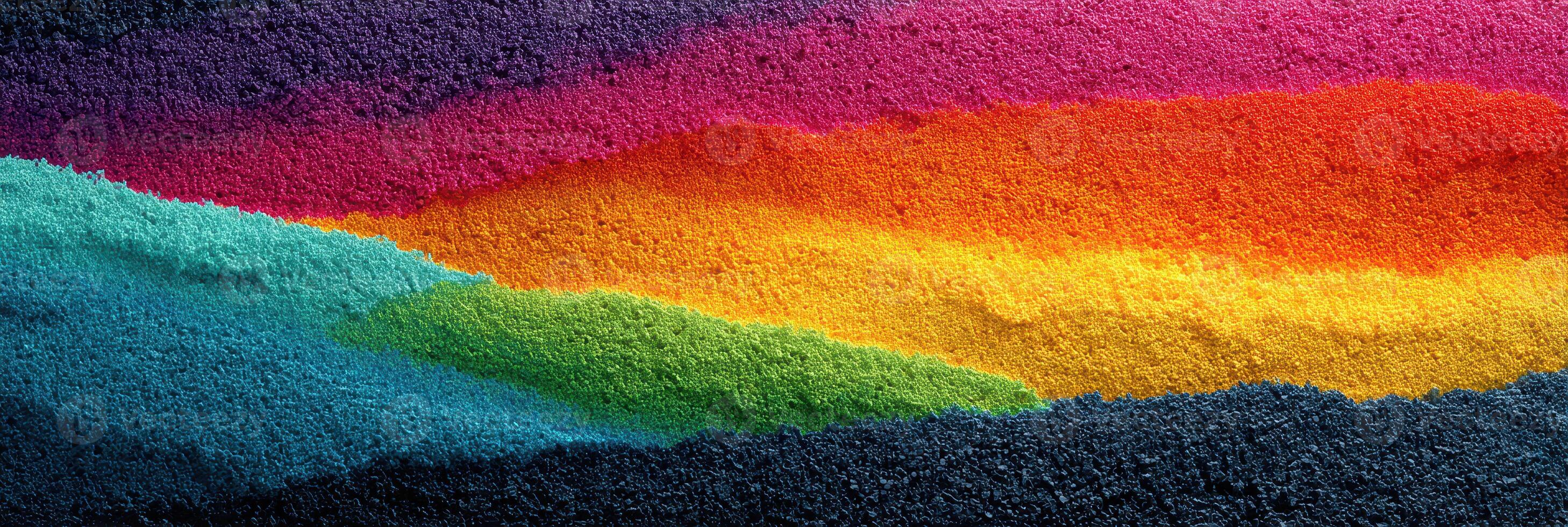 Colorful sands create a vibrant landscape showcasing a spectrum of hues in artistic display photo