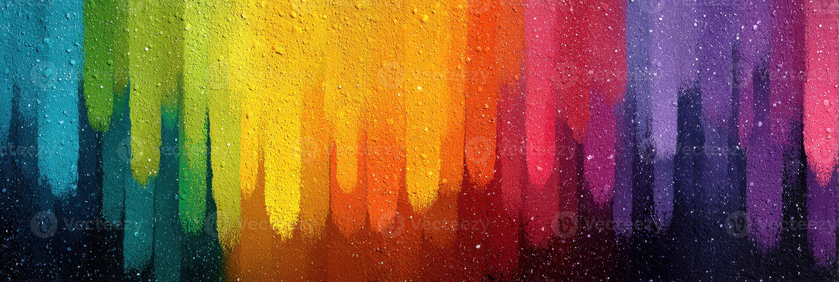 Colorful abstract mural with vibrant hues showcasing a gradient effect in urban art setting photo
