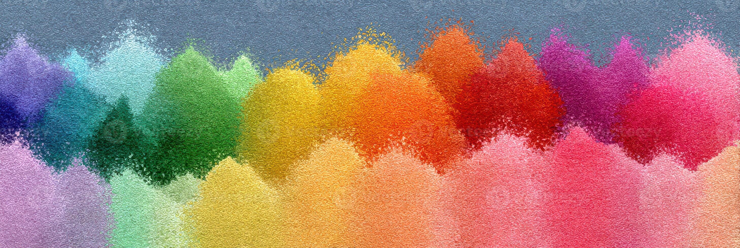 Bright and colorful abstract landscape featuring vibrant shades in various hues created with soft texture photo
