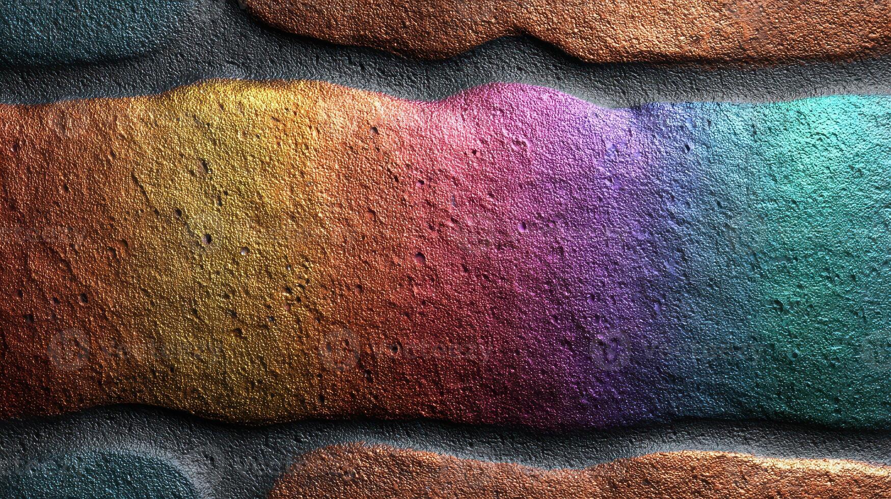 Colorful textured wall with shades transitioning from warm to cool tones showcasing creativity and artistic expression photo