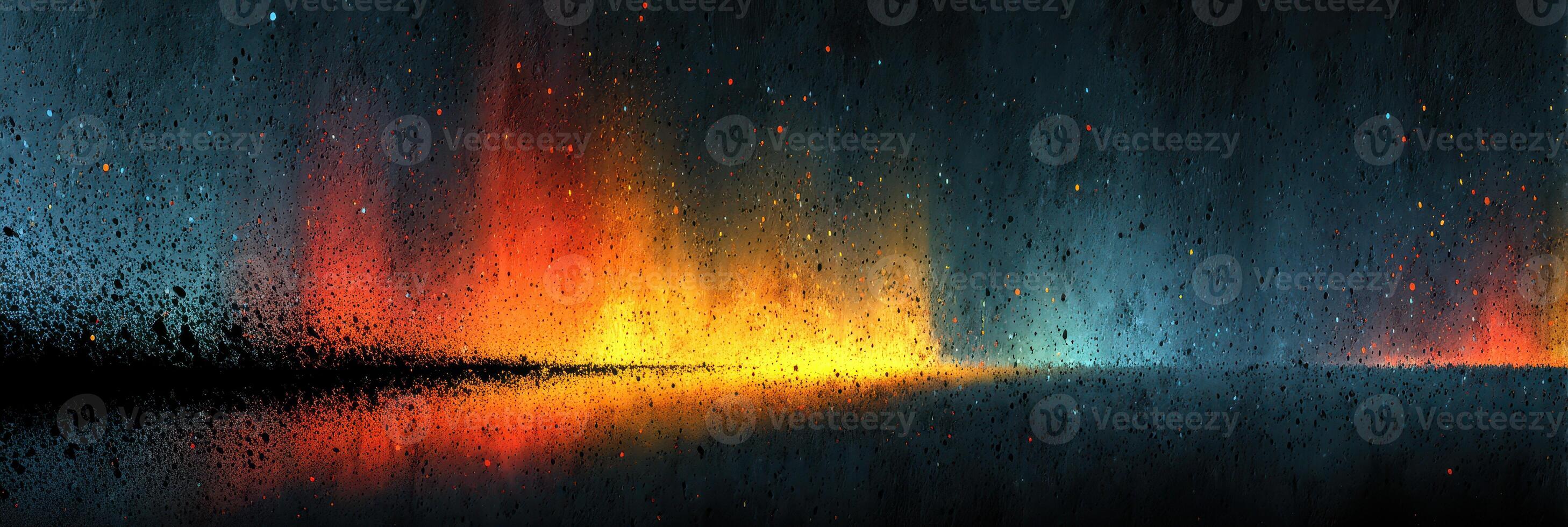 Vibrant colorful abstract background with a blend of warm and cool tones illuminating a textured space photo