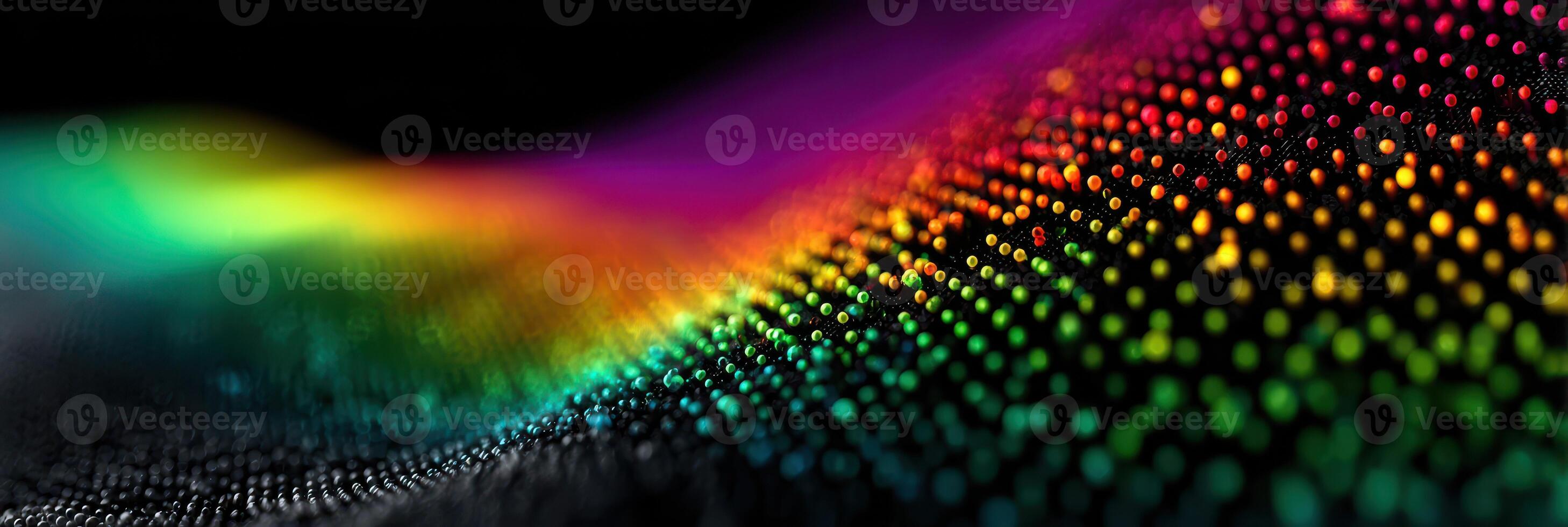 Colorful wave pattern showcasing vibrant hues flowing smoothly against a dark background photo