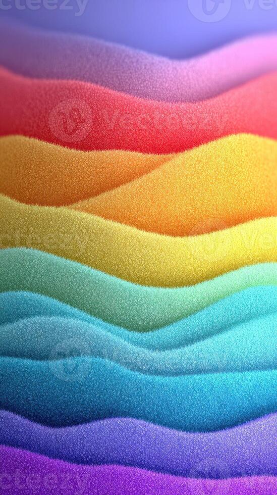 Vibrant waves of color blend together in a striking abstract design at a digital art showcase photo