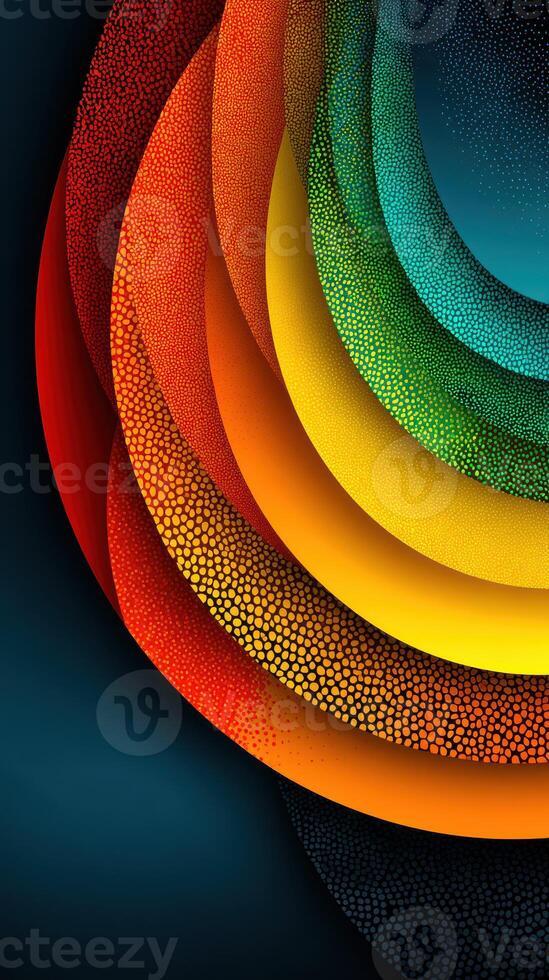 Colorful concentric circles display vibrant hues and patterns in a captivating abstract art piece photo
