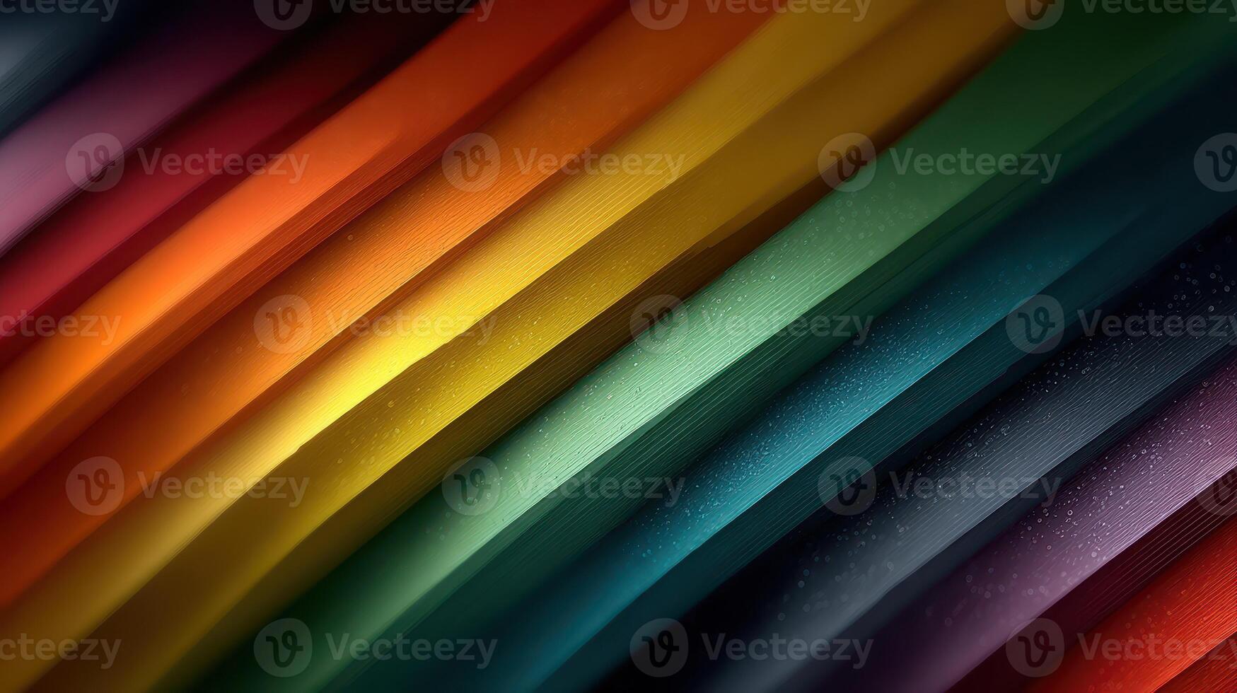 Colorful layers of paper arranged in a spectrum pattern for creative projects in a workshop setting photo