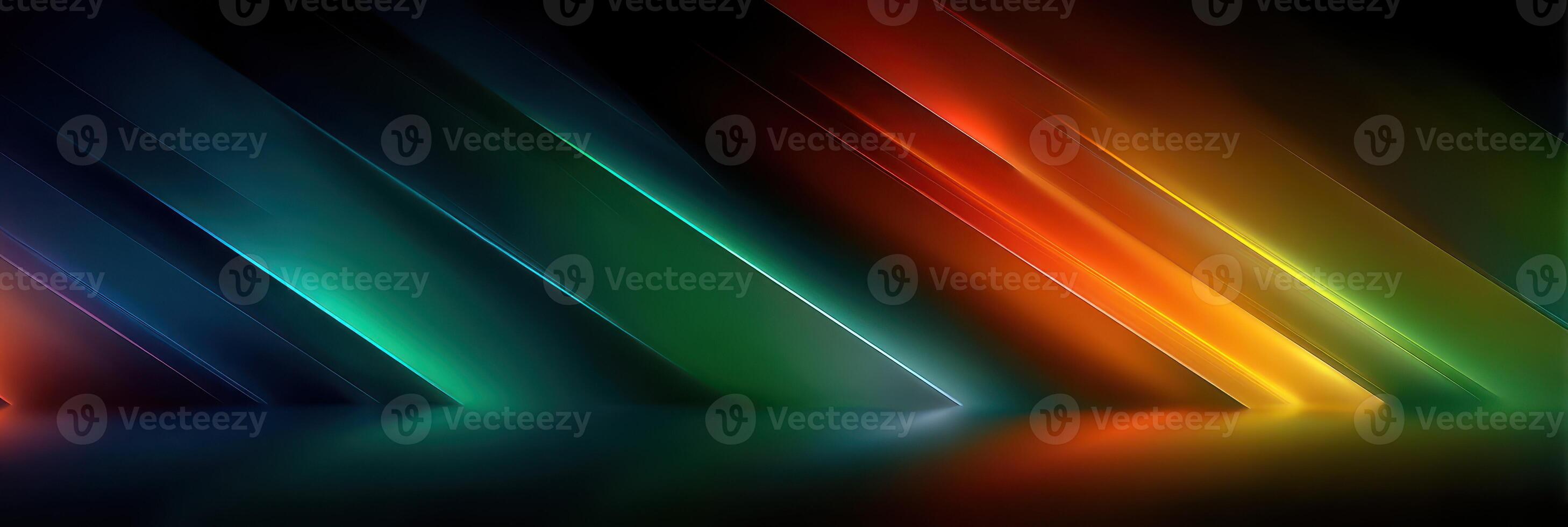 Vibrant abstract light patterns create dynamic motion effect in a dark background with colorful diagonal streams photo