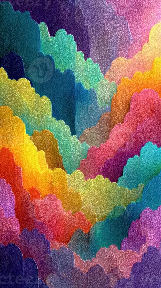 Colors blend in abstract cloud formation creating a vibrant atmosphere of creativity and imagination photo