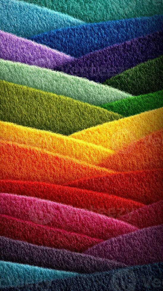 Vibrant abstract landscape with colorful waves and textures in rich layers photo
