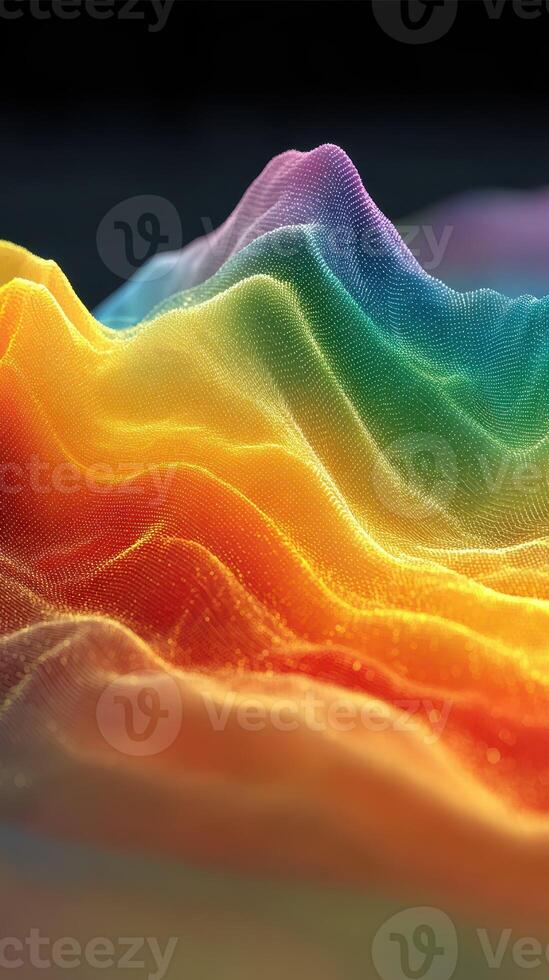 Colorful wave pattern representing vibrant energy and motion in an abstract design photo