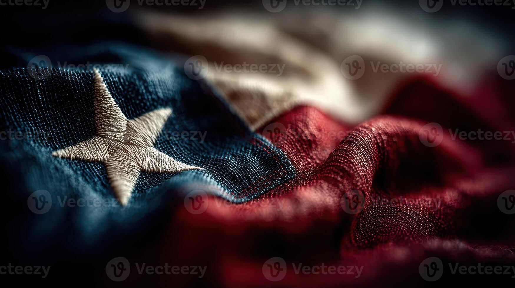 Texas flag waving softly in the breeze highlighting rich colors and textures of the fabric during daylight hours photo