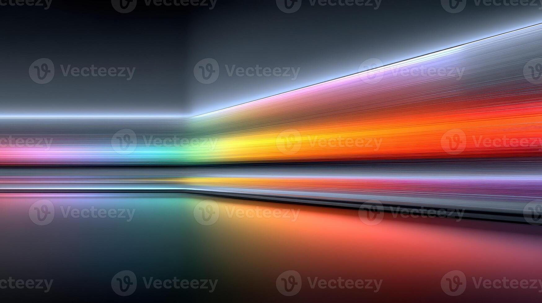 Colorful light reflections create an abstract display in a modern setting at twilight photo
