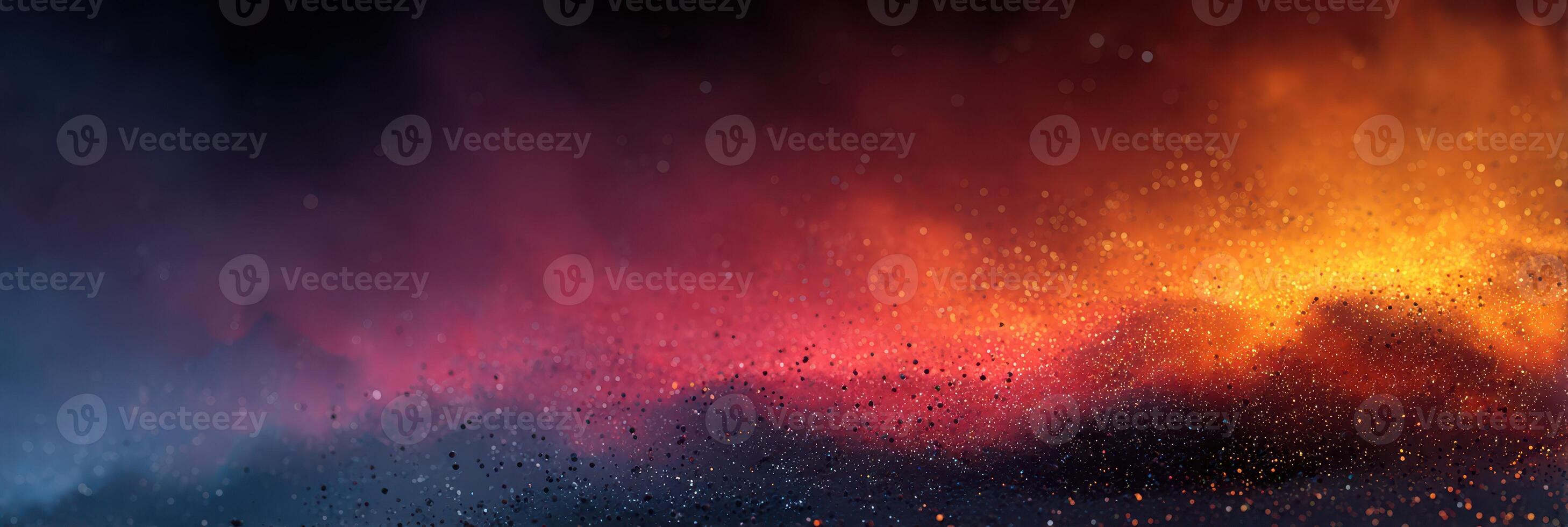 Colorful blend of abstract light and smoke patterns in vibrant hues during a sunset photo