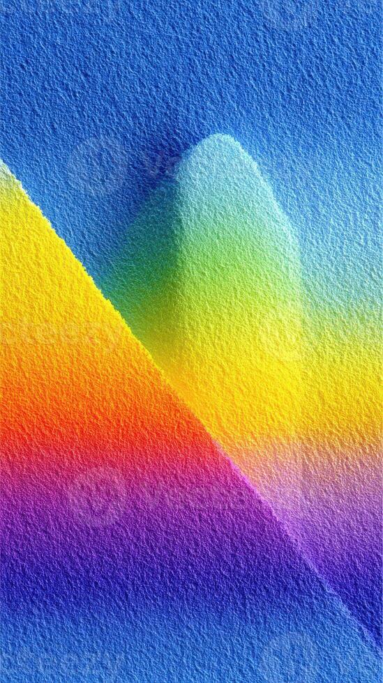 Colorful abstract landscape with gradients and textures representing mountains and valleys at sunset photo