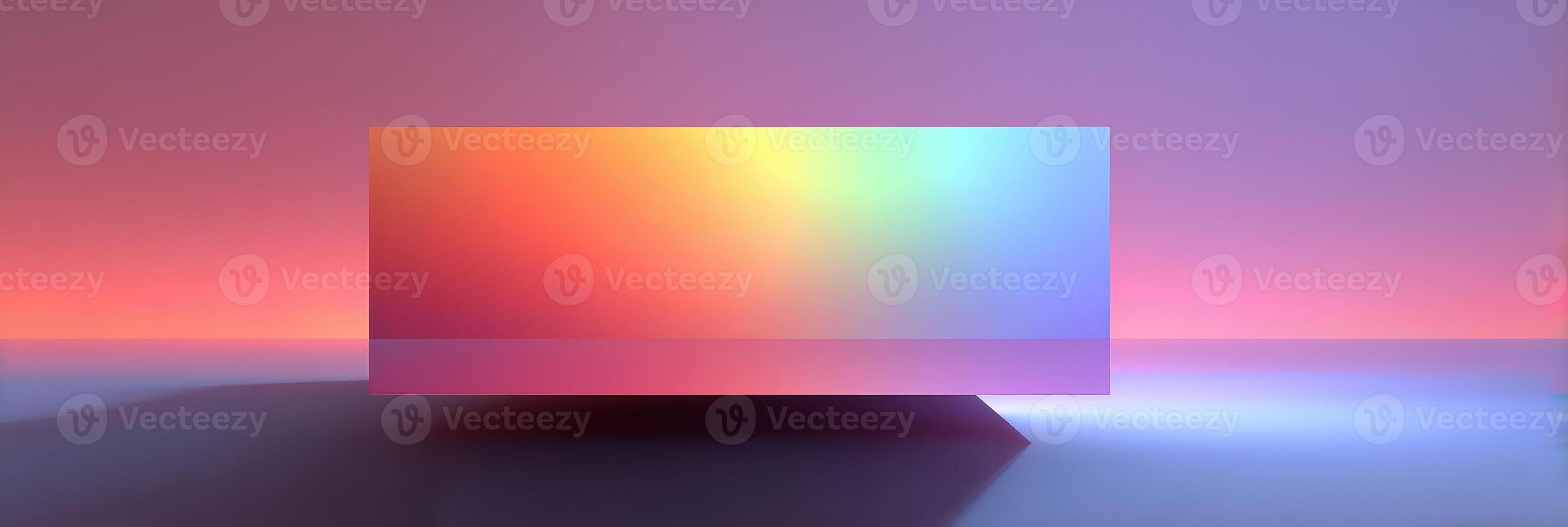 Gradient background with soft colors and glowing light creates a serene atmosphere in a minimalistic space photo