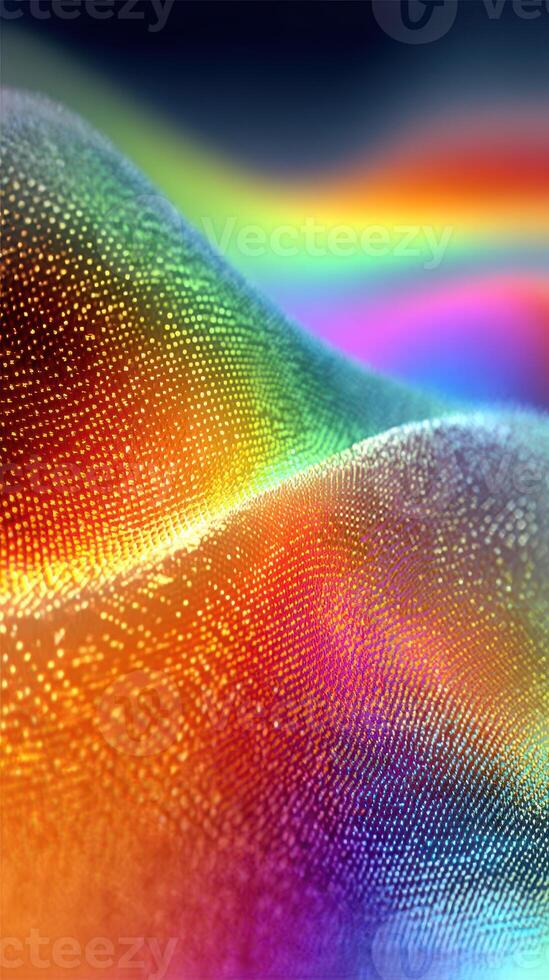 Colorful abstract patterns swirl through the digital landscape, creating a vibrant visual experience at sunset photo