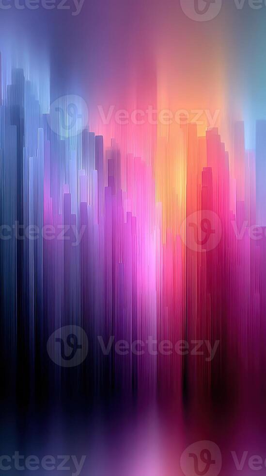 Colorful abstract digital artwork featuring vibrant hues and layered textures in an ethereal cityscape design photo