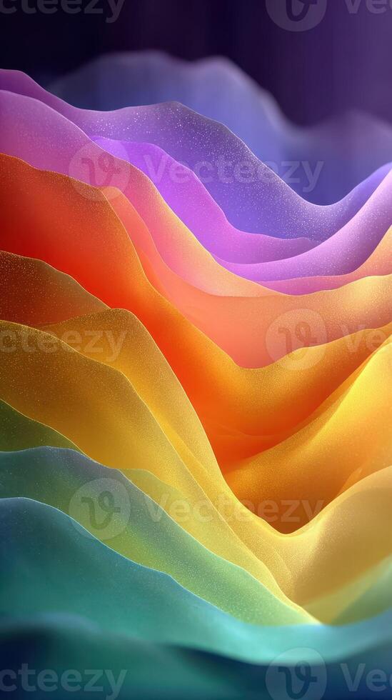 Vibrant layers of color create a stunning visual display in abstract design during a quiet evening ambiance photo