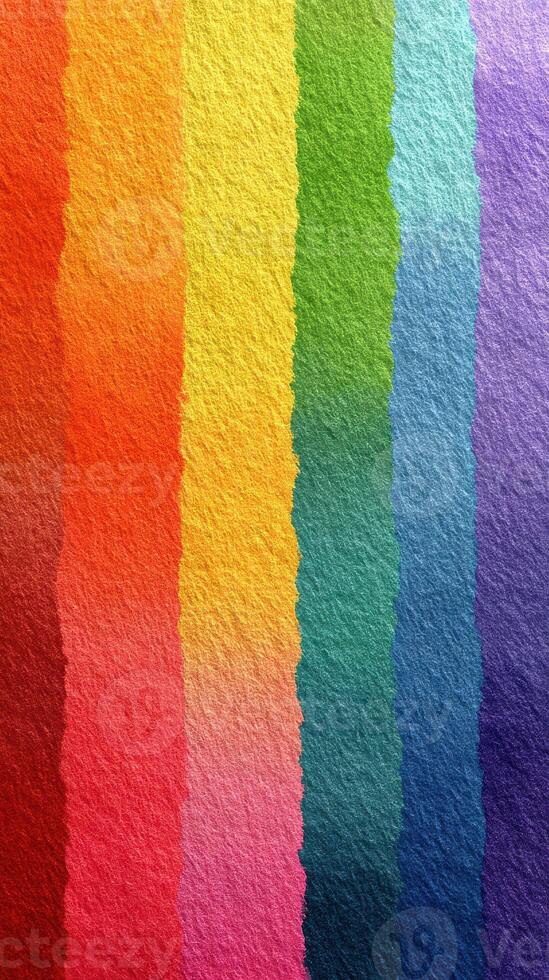Vibrant color gradient showcasing a spectrum from red to purple on textured paper photo