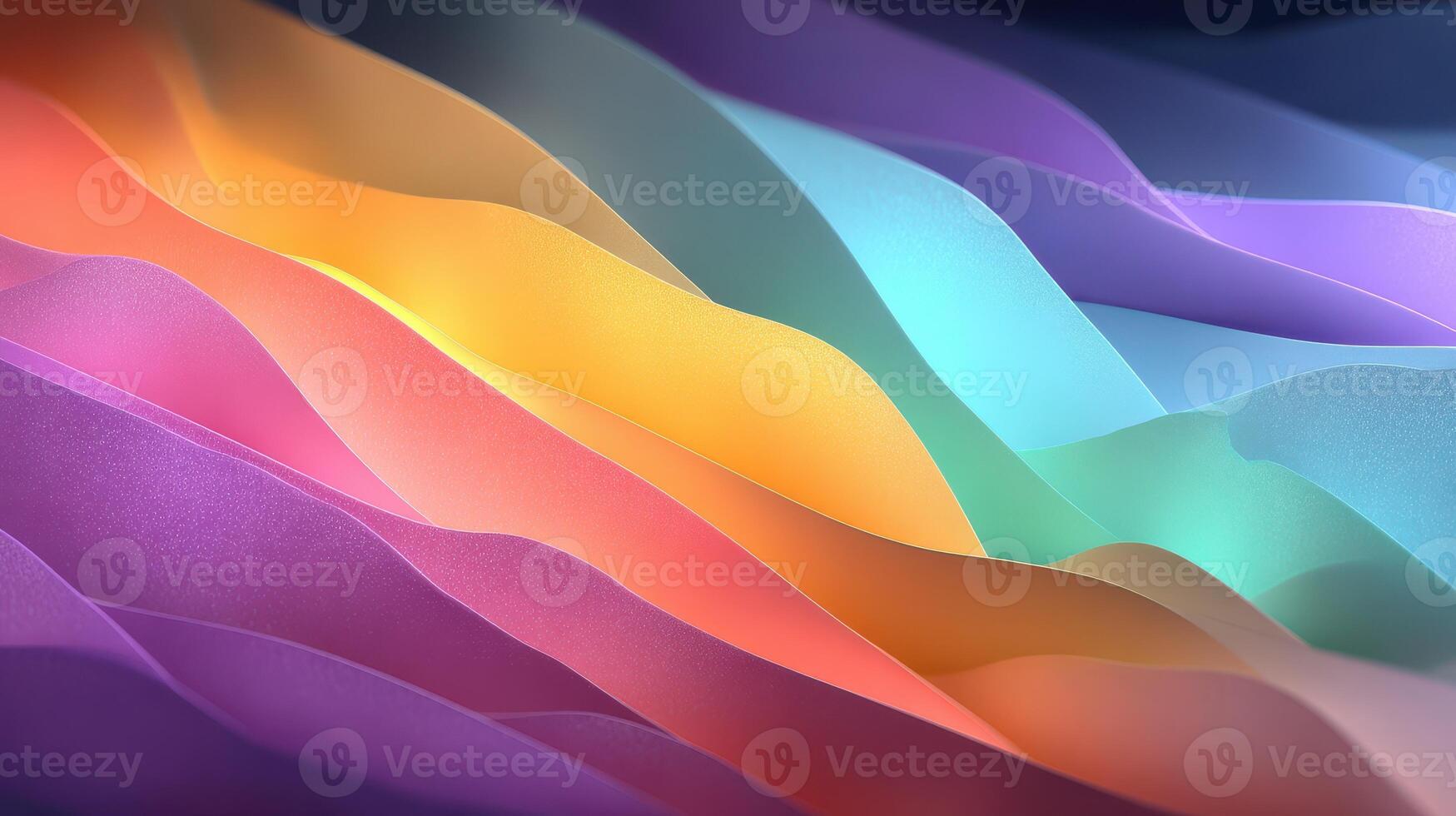Colorful waves of abstract design create a serene and vibrant atmosphere in digital artwork photo
