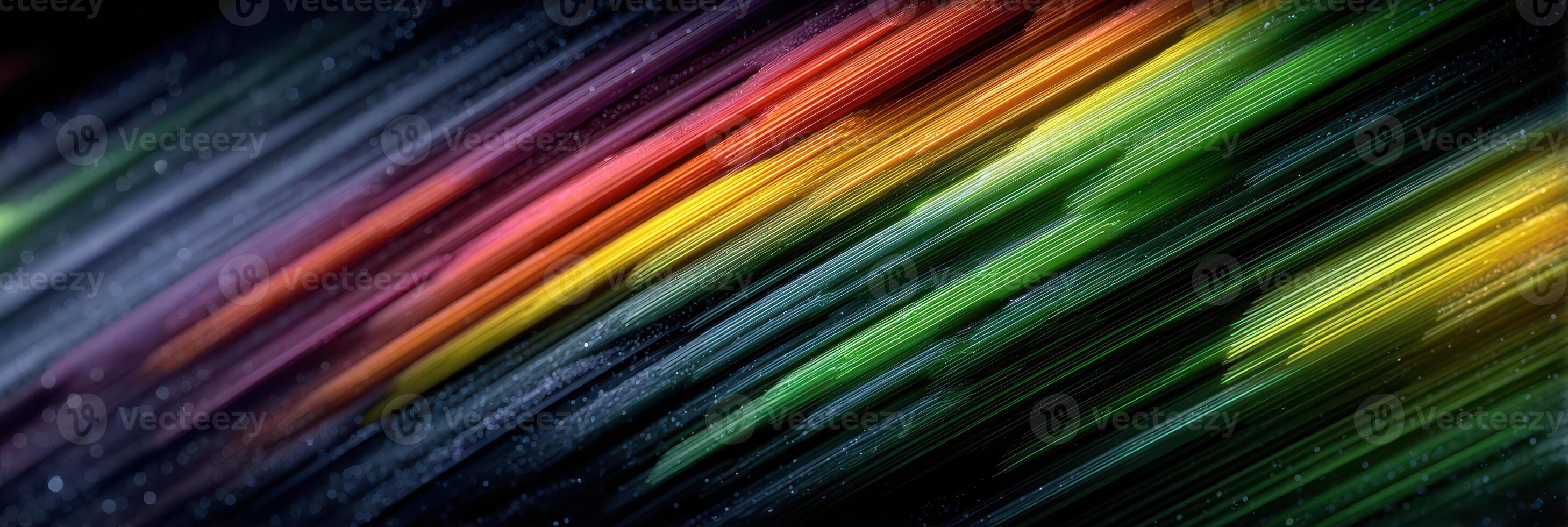 Colorful streaks of light create an abstract artwork representing energy and movement in a dynamic composition photo