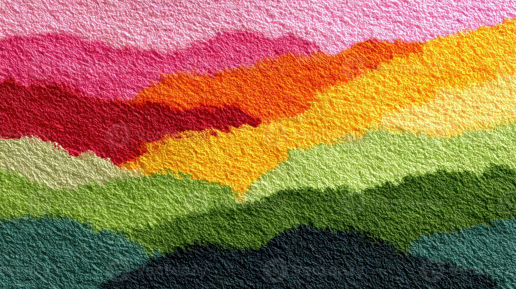Colorful abstract landscape with vibrant hues and textured layers in a harmonious blend showcasing creativity photo