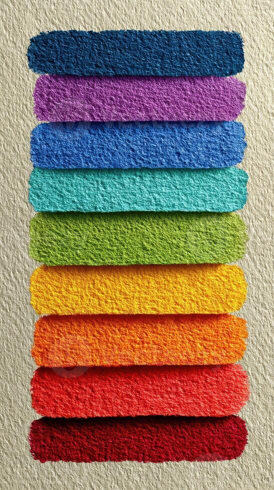 Colorful stripes of paint on textured surface create a vibrant display full of artistic expression and creativity photo