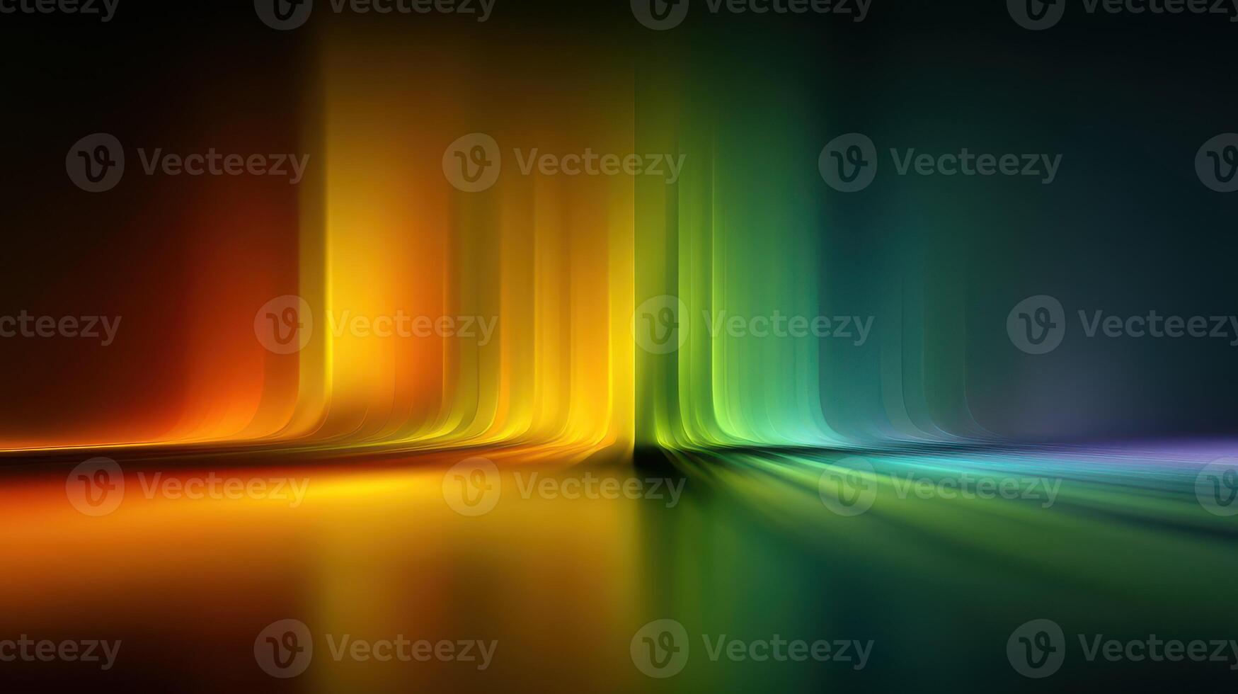 Colorful abstract light patterns create a vibrant atmosphere in a dark setting with smooth gradients photo