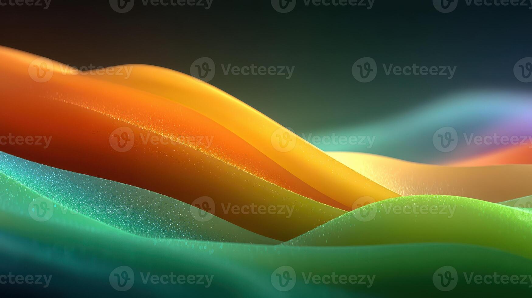 Colorful waves create a mesmerizing abstract landscape in a digital artwork with smooth gradients and flowing lines photo