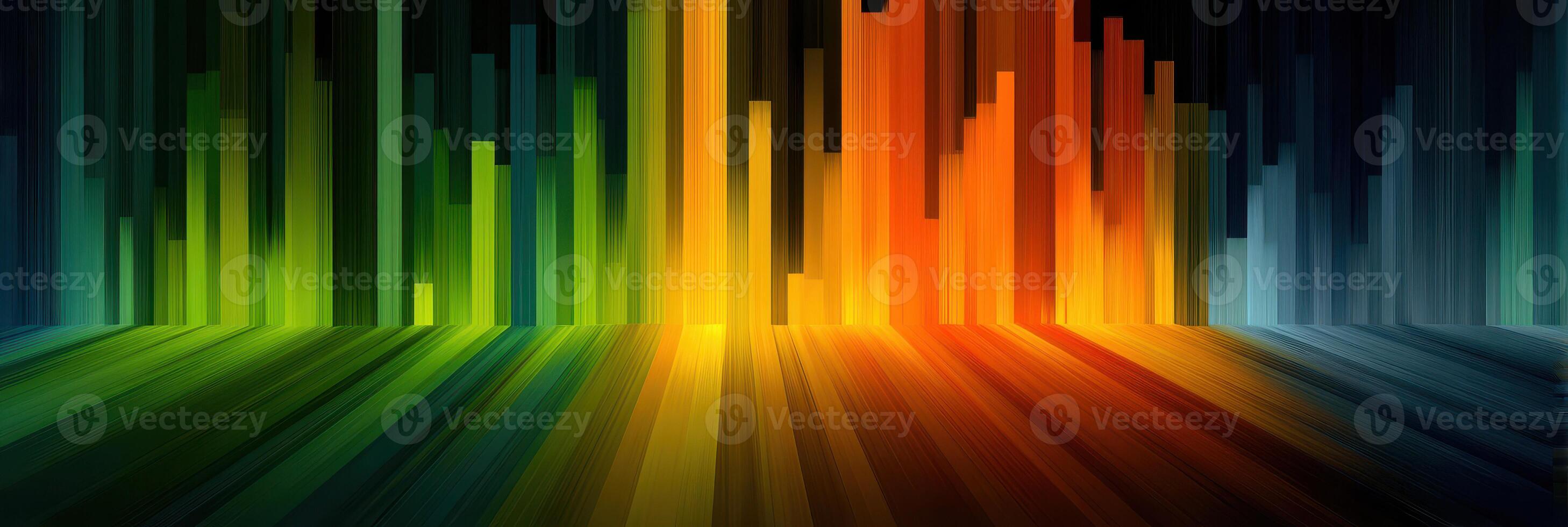 Vibrant abstract art with colorful vertical lines and soft shadows creates a lively backdrop during a creative evening photo