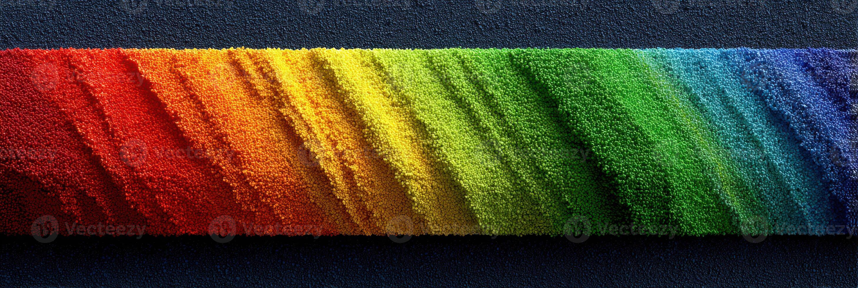 Vibrant sand art displays colorful gradient on layered surface during creative art showcase in urban setting photo