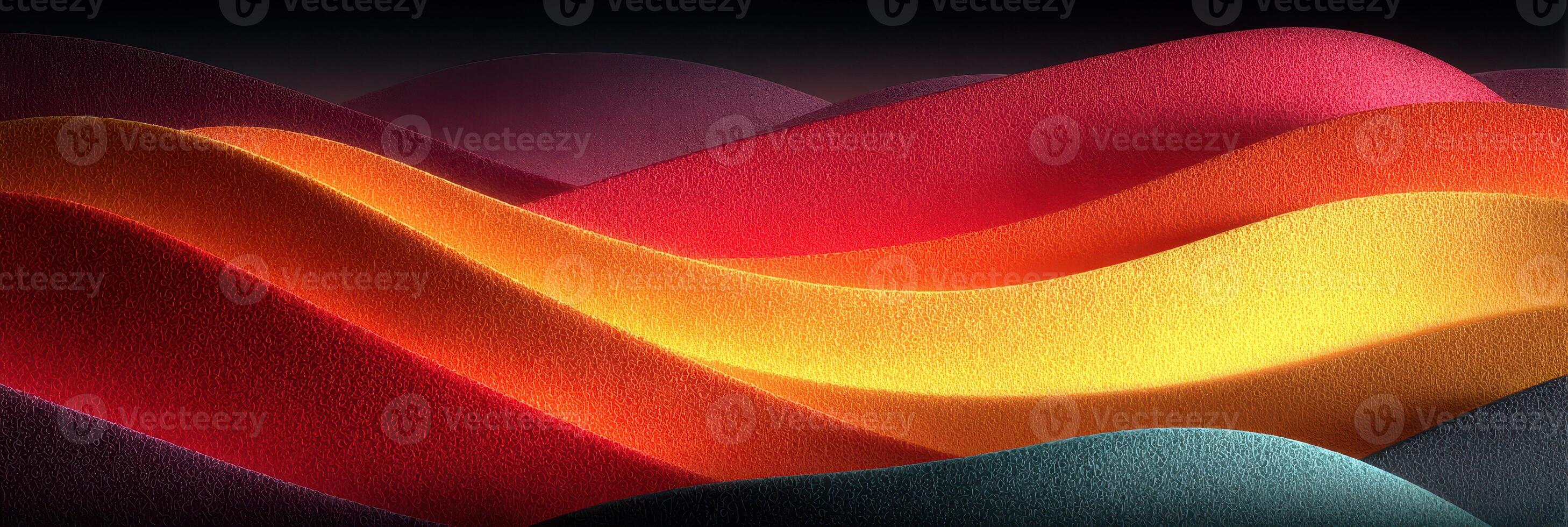 Vibrant wavy patterns in warm hues create an abstract landscape of color and texture photo
