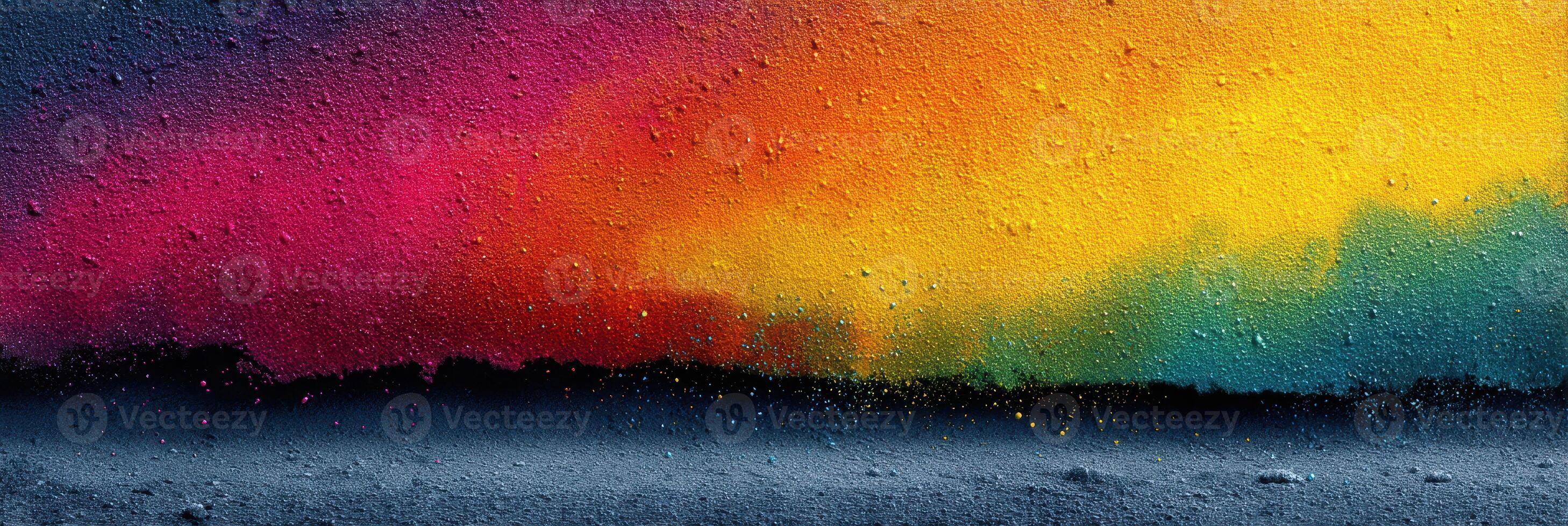 Vibrant sunset colors blend across the sky in a stunning display of artistic flare over a muted horizon photo