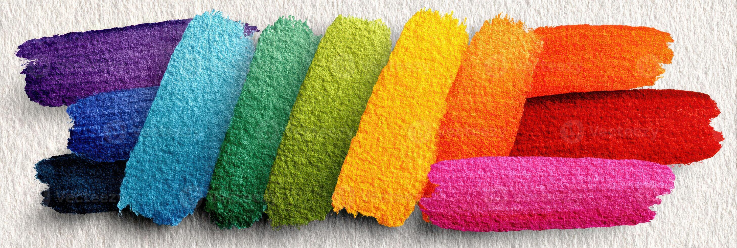 Vibrant color swatches displaying a range of hues against textured white background for artistic inspiration and design photo