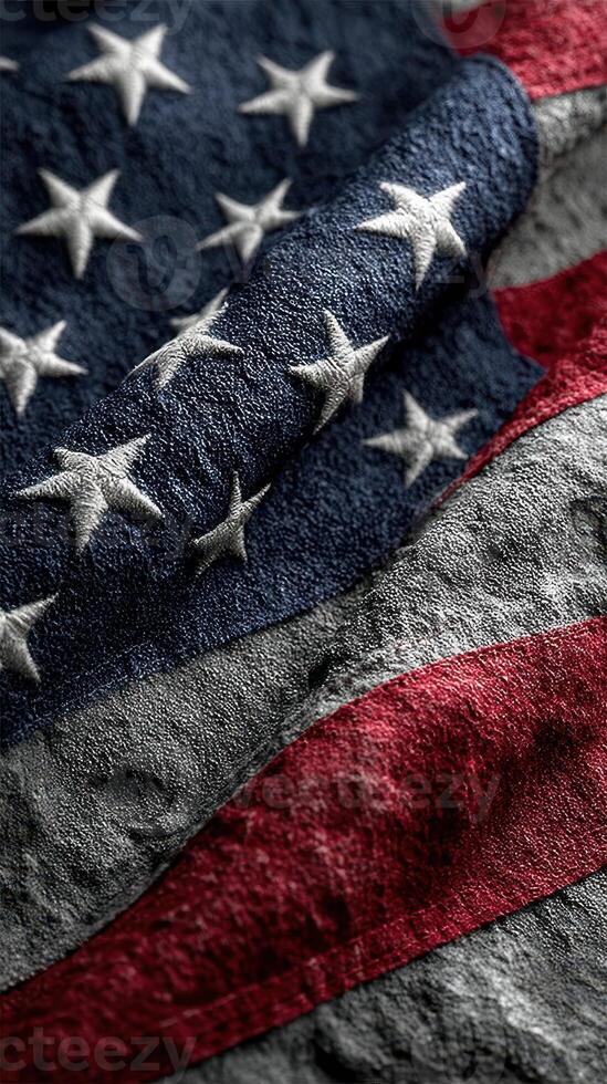 American flag with textured fabric creating a striking visual of patriotism and national pride during a celebration photo