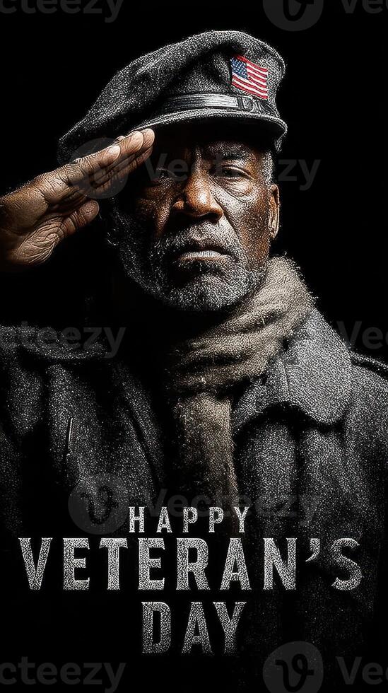 Celebrating veterans on Veterans Day with a solemn salute and respect for service and sacrifice photo