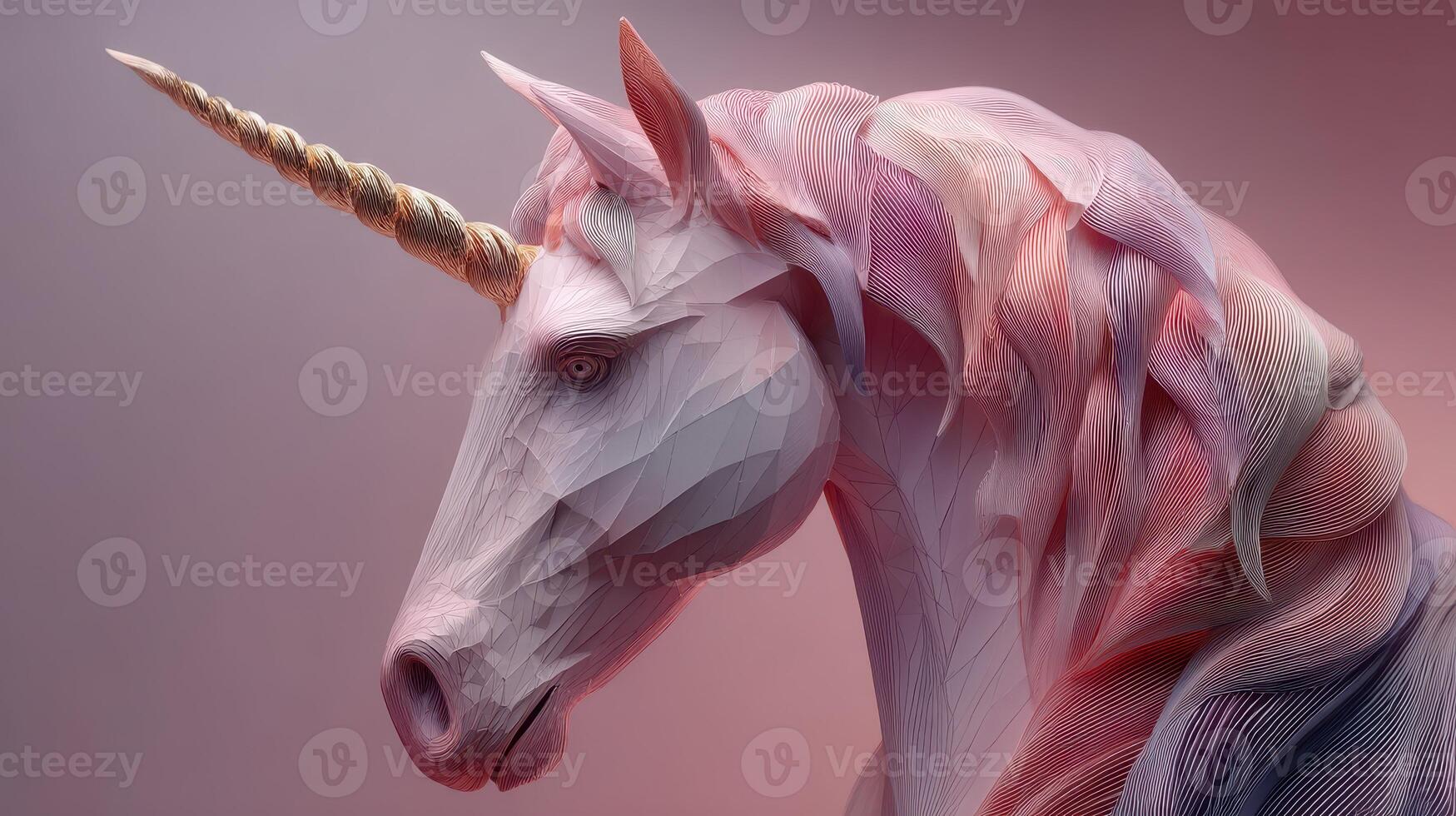 Intricate sculpture of a unicorn showcasing elegant details and soft colors photo