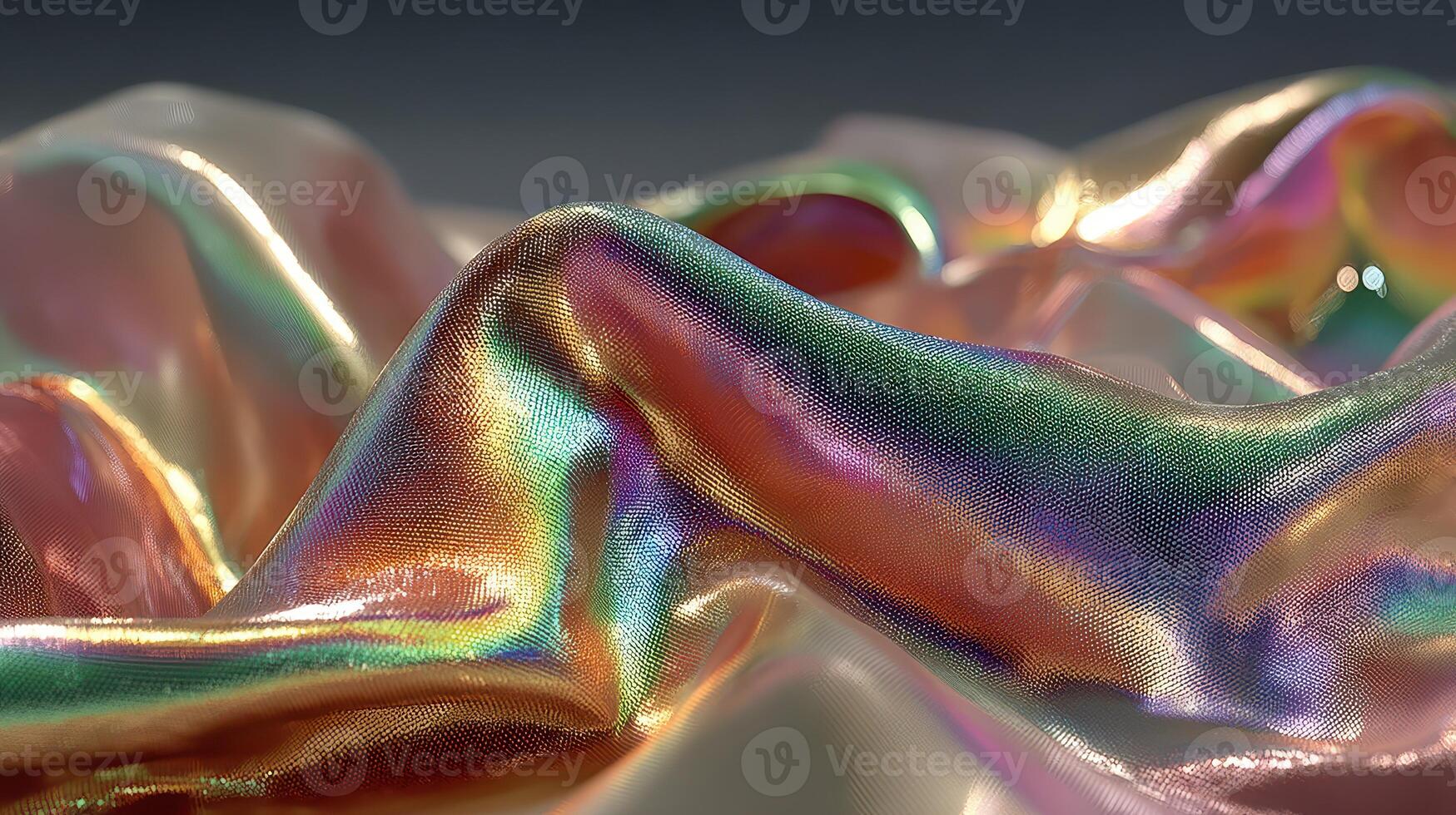 Fabric with shimmering colors and smooth texture creates a vibrant and artistic visual display in the light photo