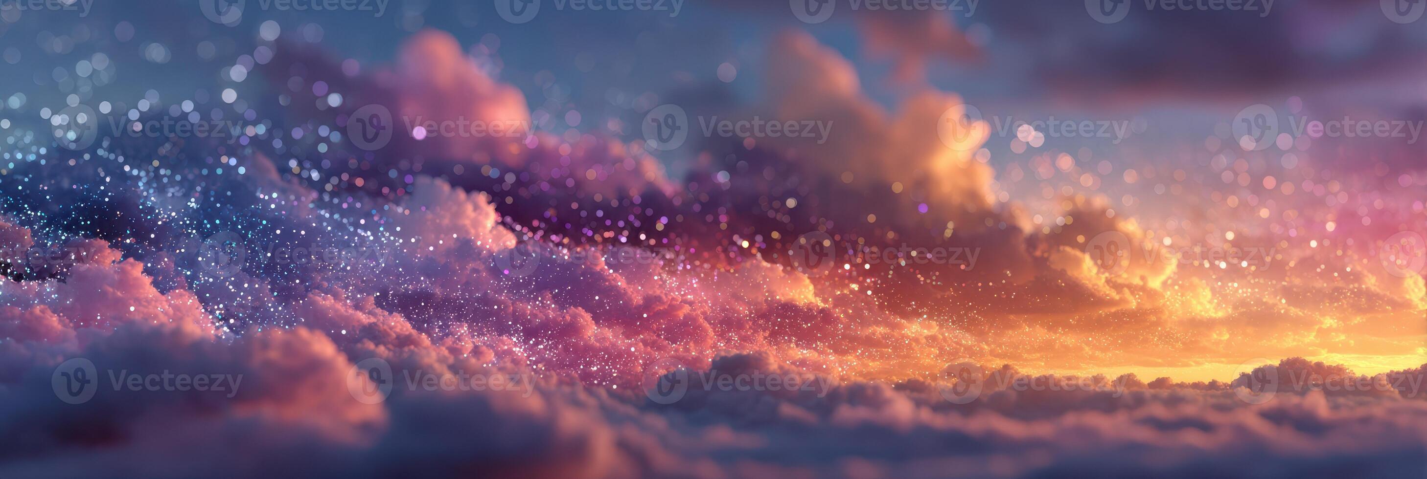Vibrant sunset clouds with a starry sky over rolling hills during twilight photo