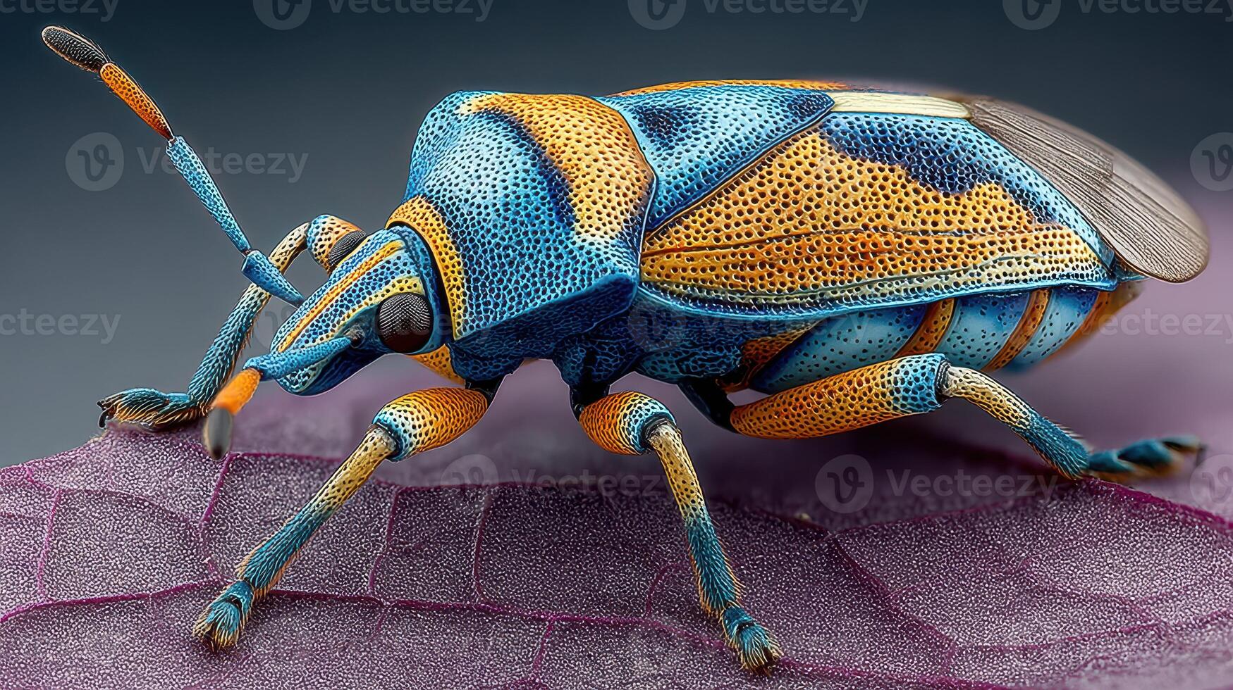 Colorful beetle resting on a leaf showcasing intricate patterns and vibrant hues in a natural setting photo